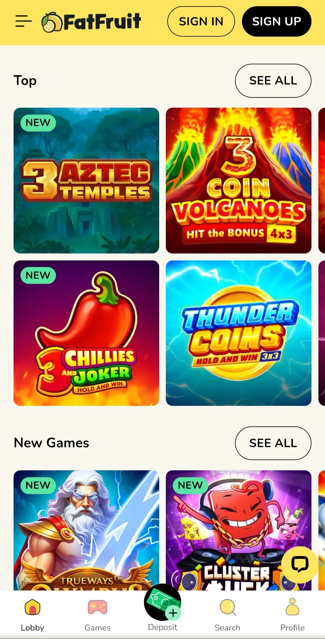 Fat Fruit Casino Interface